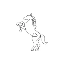 "Minimalist Jumping Horse Art: Illustrating Motion and Power in One Continuous Stroke"