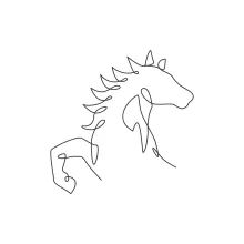 "One Line Wild Horse Head Sketch: Expressing Power and Freedom with Minimalist Art"