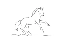 "Minimalist Racing Horse Illustration: Expressing Speed and Elegance with One Line Art"