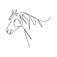 "One Line Wild Horse Drawing: Capturing Strength and Freedom with Minimalist Art"
