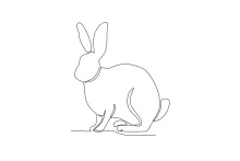 Simple Hare in One Line: Quick Animal Drawing for Skill Building