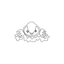 "Minimalist Mole Head Sketch: Depicting a Small Mammal with One Continuous Stroke"
