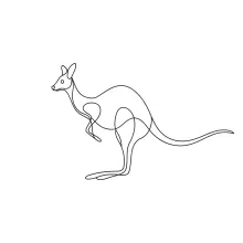 "Continuous Line Kangaroo Drawing: Expressing Motion and Power with Minimalist Techniques"