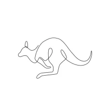 "One Line Kangaroo Sketch: A Minimalist Approach to Agile Wildlife Motion"
