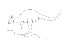 "One Line Kangaroo Drawing: Depicting Strength and Motion with a Continuous Stroke"