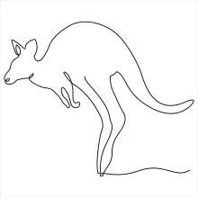 "Minimalist Kangaroo Art: Depicting a Powerful Jumper with One Artistic Stroke"