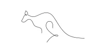 "One Line Kangaroo Sketch: Simple Art to Illustrate Strength and Motion"