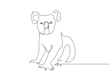 Koala One Line Drawing: Learn Easy Animal Art with a Tree Climber