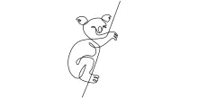 "Minimalist Koala Drawing: Illustrating a Relaxed and Gentle Animal in One Line"