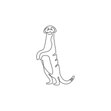 One Line Meerkat Drawing: Practice Animal Posture and Balance in Simple Lines