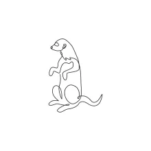One Line Suricate Drawing: Learn to Sketch Upright Animals with Simplicity