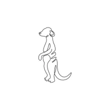 Meerkat in One Line: Simple Drawing for Curious Creatures and Easy Poses