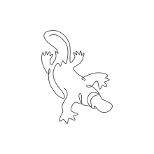 "One Line Platypus Art: A Simplified Approach to Capturing Wildlife Uniqueness"