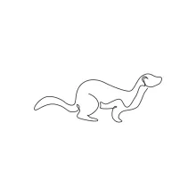 One Line Drawing of a Weasel: Practice Slim Animal Shapes with Simple Lines