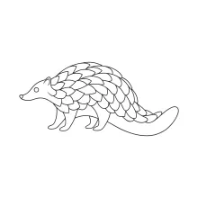"Minimalist Pangolin Drawing: A One-Line Study of Unique Wildlife Protection Forms"