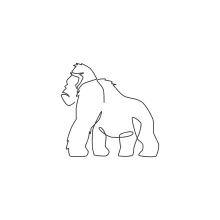One-Line Gorilla Drawing: Learn to Sketch a Strong Primate Simply