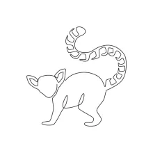 "One-Line Lemur Art: A Simplified Approach to Capturing Lively Wildlife Figures"