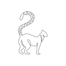 "One-Line Lovely Lemur Sketch: A Minimalist Approach to Playful Wildlife Features"