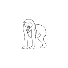 Simple One Line Mandrill Drawing for Exploring Bold Animal Shapes