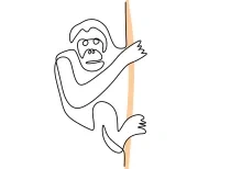 One-Line Climbing Orangutan Drawing: Learn Movement in Animal Art