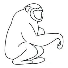 "One-Line Chimpanzee Drawing: A Minimalist Approach to Intelligent and Expressive Wildlife Figures"