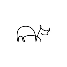 Rhinoceros in One Line Drawing: Explore Large Animal Shapes with Ease
