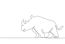 One Line African Rhino Drawing: Big Animal, Simple Art for Everyone