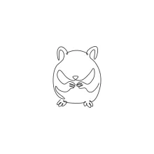 "Minimalist Hamster Illustration: A One Line Study of Recognizable and Agile Pet Forms"