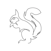 "One Line Squirrel Sketch: Capturing the Lively Form of a Playful Rodent"