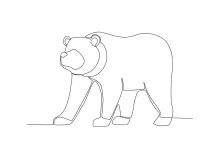 American Black Bear One Line Drawing: Learn Bold Shapes with Simple Lines