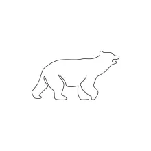 Bear in Simple Line Drawing: Strength Meets Simplicity in Animal Art