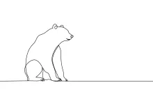 "One Line Bear Drawing: Expressing Power and Presence with Minimalist Art"