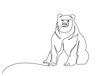 "One Line Bear Art: Expressing Strength and Simplicity in Minimalist Form"