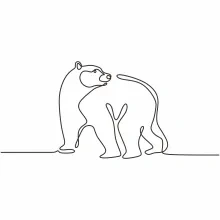 "One Line Bear Art: A Minimalist Approach to Capturing Wildlife Power and Strength"