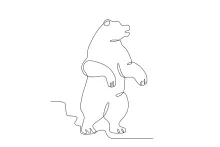 "Minimalist Bear Drawing: Capturing a Forest Giant with One Continuous Stroke"