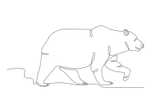 "Continuous Line Bear Art: Sketching a Strong and Majestic Animal with Minimalist Style"