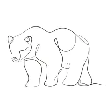 "Single Line Bear Art: A Simple Method to Sketch a Wild and Powerful Animal"