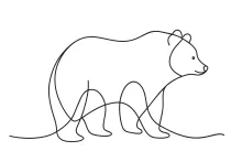 Bear One Line Drawing: Learn Nature Art with a Simple Style