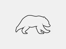"Minimalist Bear Sketch: Capturing a Forest Giant with One Artistic Stroke"