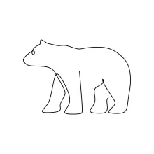 "Single Line Bear Art: Depicting a Forest Giant with Minimalist Style"
