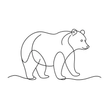 Grizzly Bear Drawing in One Line: Learn to Sketch Big Animals Easily