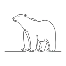 Simple Polar Bear Drawing: Explore Wildlife Art with One Line