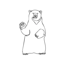 Polar Bear One Line Drawing: Practice Arctic Animal Art with Ease