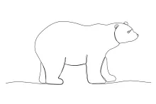 "One Line Polar Bear Art: Simplifying a Mighty Arctic Animal with Minimalist Drawing"