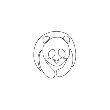 One Line Drawing of Giant Panda: Fun Way to Learn Animal Shapes