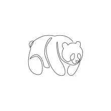 One Line Drawing of Panda Bear: A Gentle Animal to Practice Round Forms