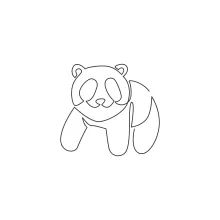 Giant Panda in One Line Art: Build Drawing Focus with a Calm, Familiar Animal