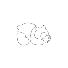 Giant Panda One Line Drawing: Easy Art of a Gentle and Famous Animal