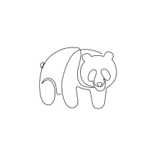 Easy One Line Panda Bear Drawing: Great for Relaxed Art Practice