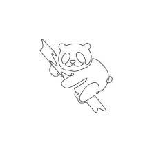 Fun Giant Panda One Line Drawing: Simple Animal Shapes for Young Artists
